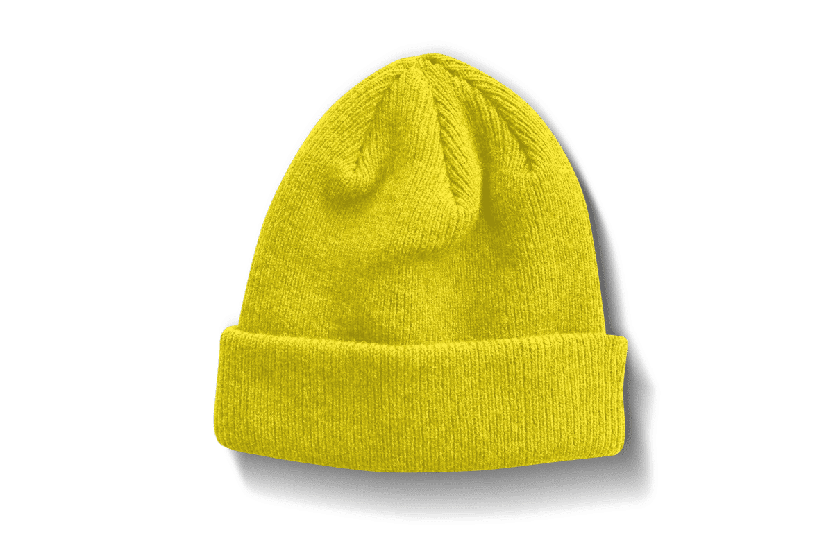 כובע צמר צהוב
