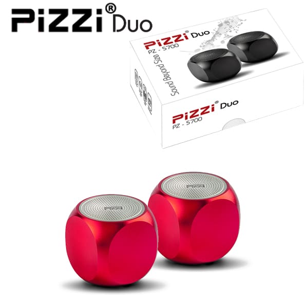 PiZZi Mini-DUO זוג רמקולים Bluetooth אדום